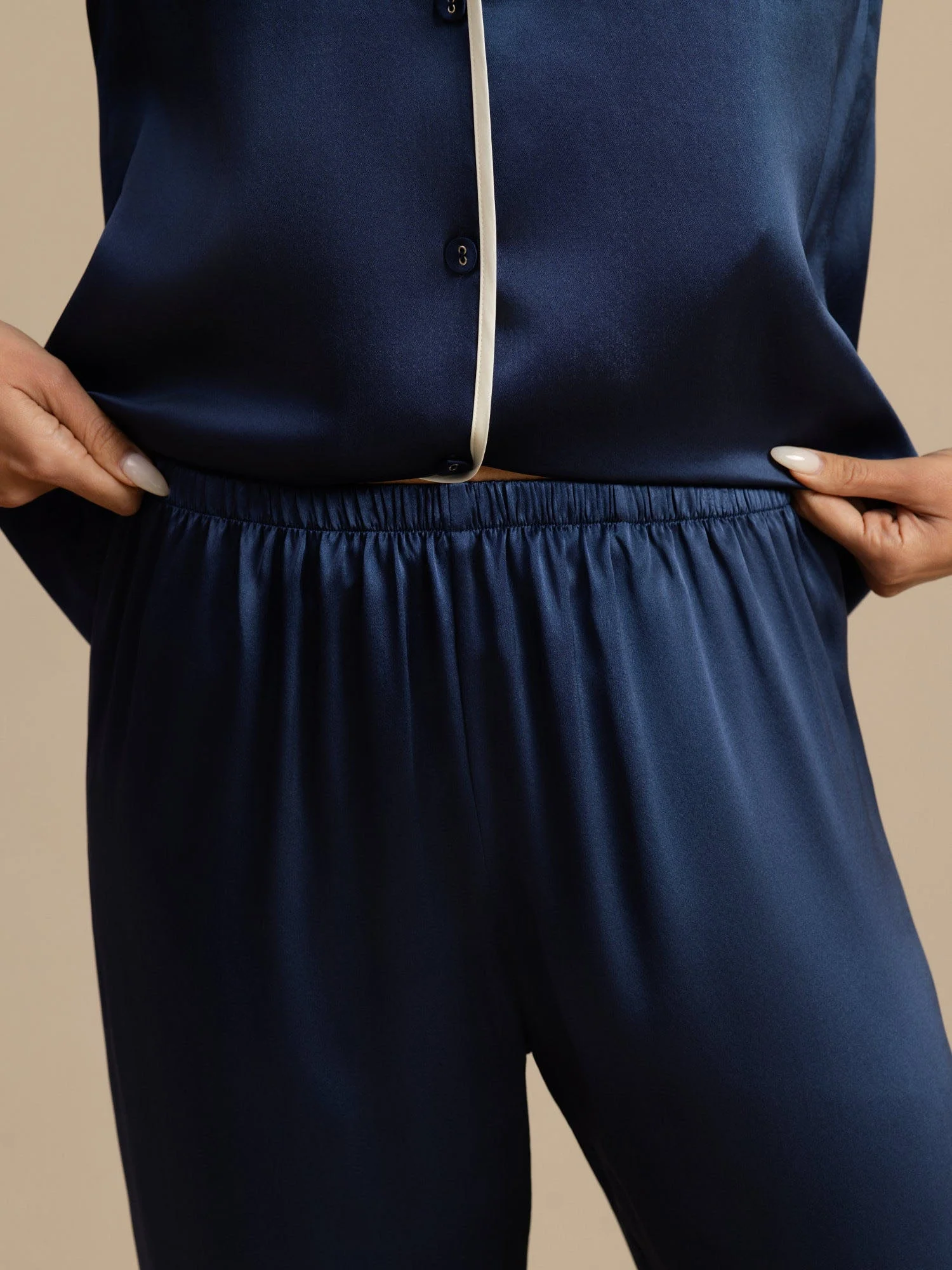 100% Mulberry Silk Classic Pajama Set - Image 14