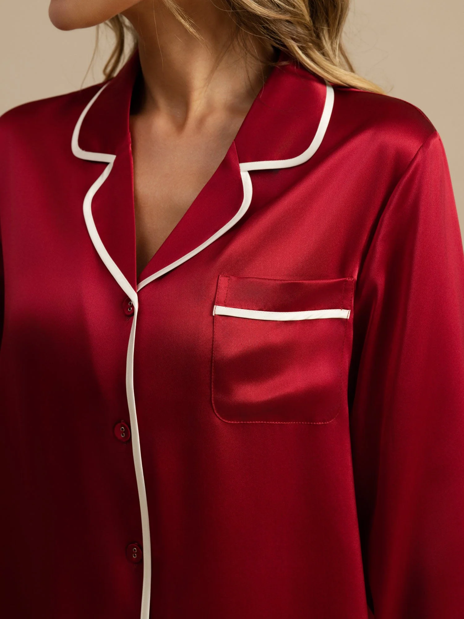 100% Mulberry Silk Classic Pajama Set - Image 20