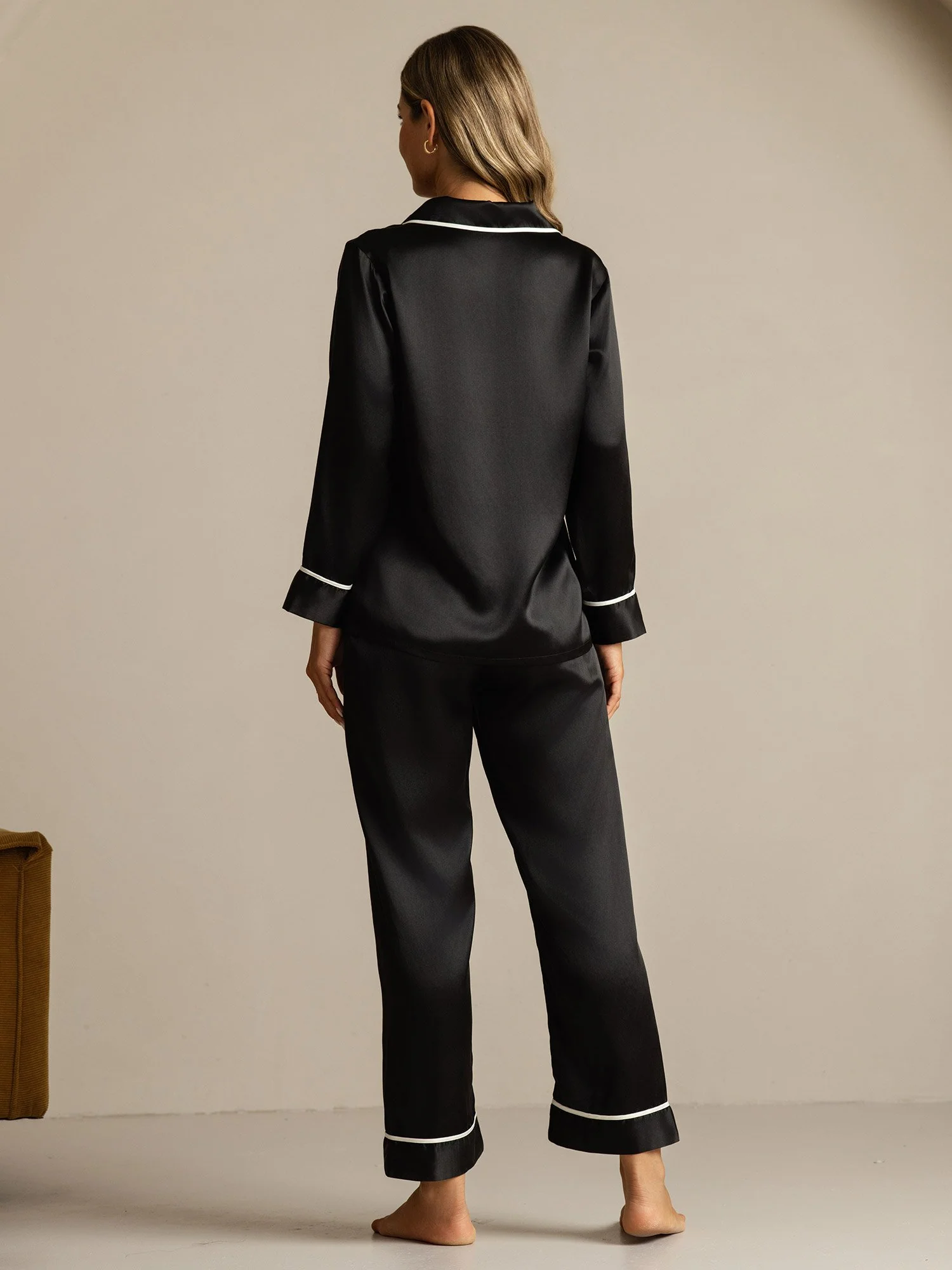 100% Mulberry Silk Classic Pajama Set - Image 26