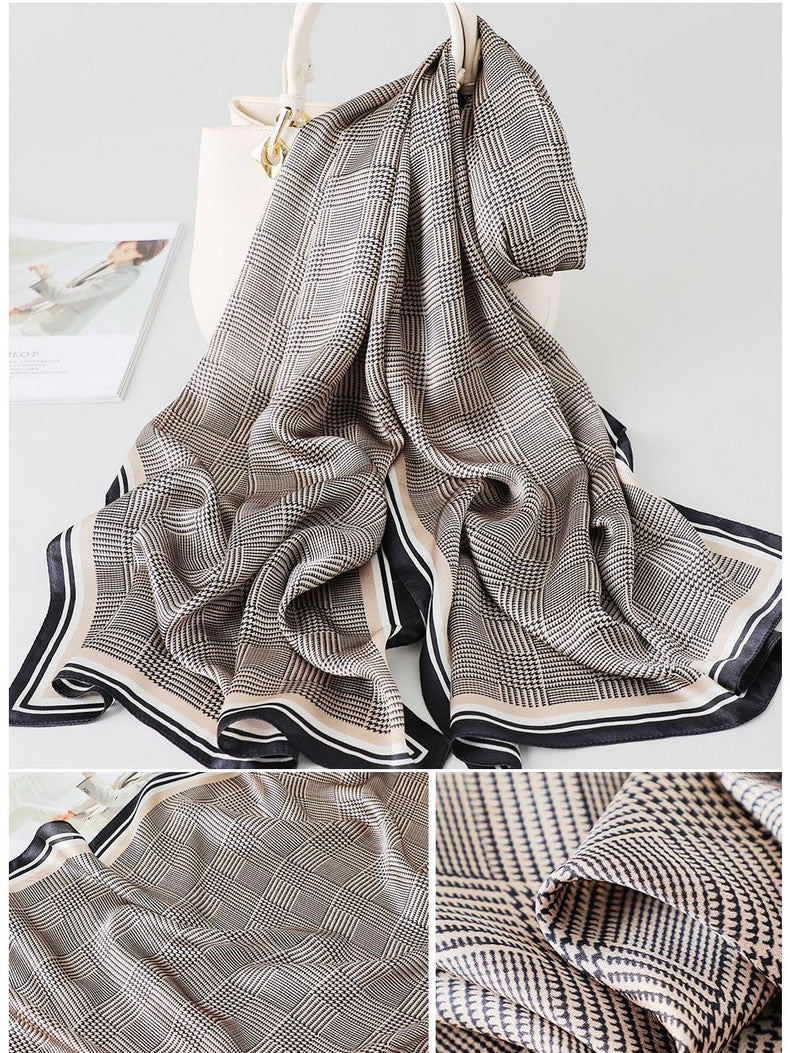 100% Mulberry Silk Printed Long Rectangle Shawl Scarf 170x53cm - Image 6