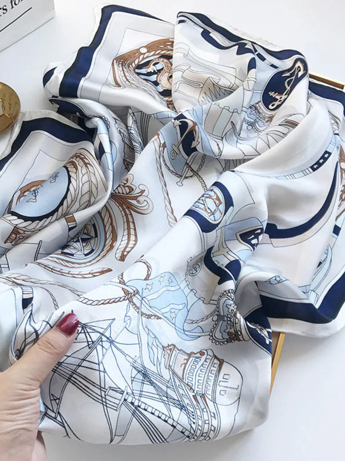 100% Mulberry Silk Printed Square Shawl Scarf 88*88cm - Image 12