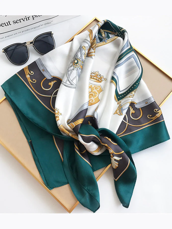 100% Mulberry Silk Printed Square Shawl Scarf 88*88cm - Image 26