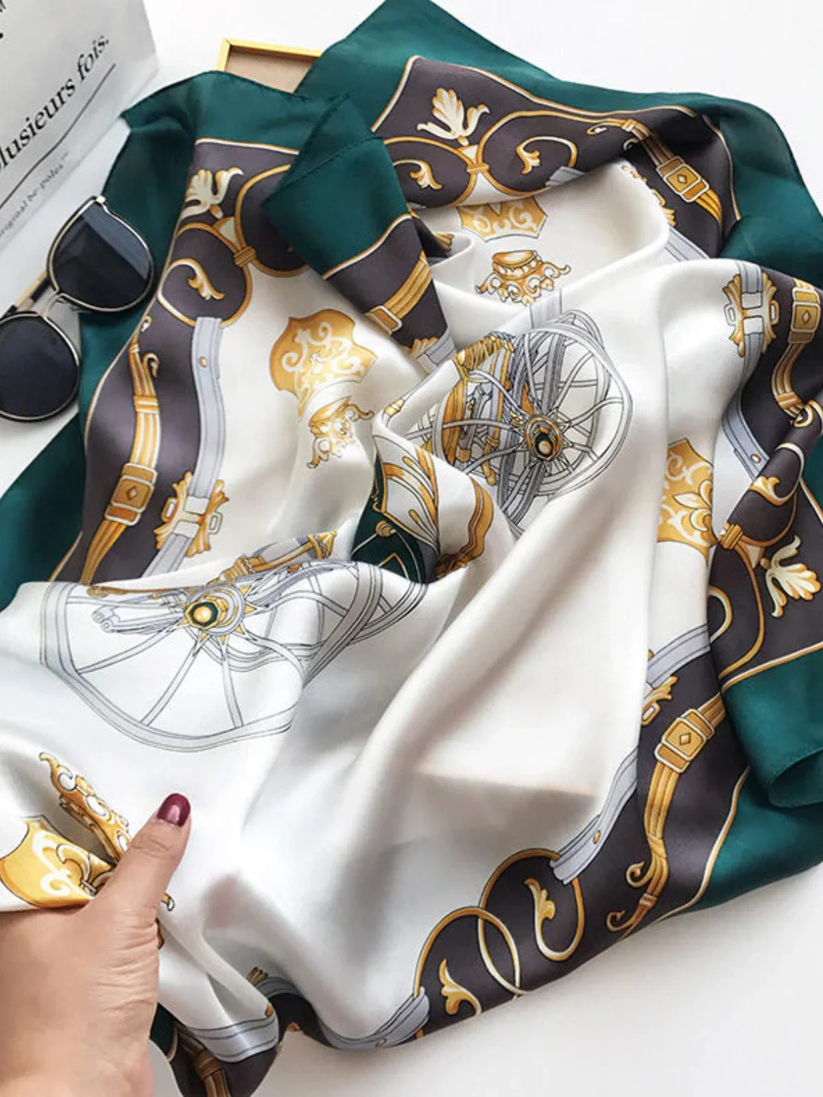 100% Mulberry Silk Printed Square Shawl Scarf 88*88cm - Image 27