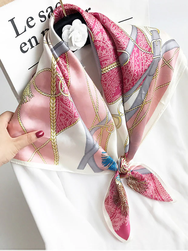 100% Mulberry Silk Printed Square Shawl Scarf 88*88cm - Image 32