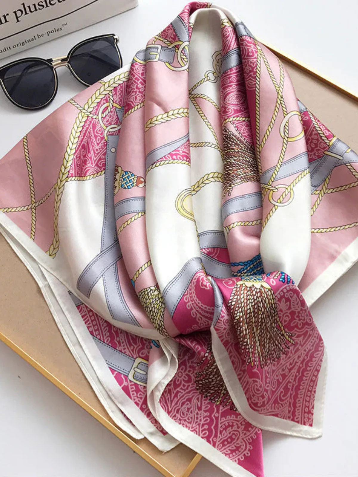 100% Mulberry Silk Printed Square Shawl Scarf 88*88cm - Image 34