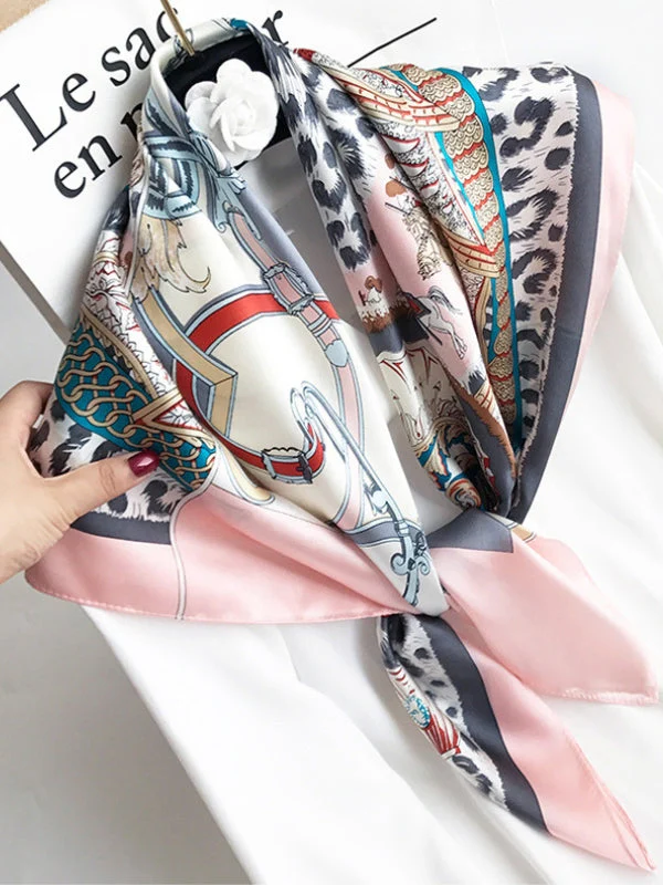 100% Mulberry Silk Printed Square Shawl Scarf 88*88cm - Image 60