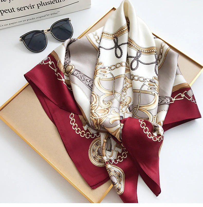100% Mulberry Silk Printed Square Shawl Scarf size--88*88cm - Image 10