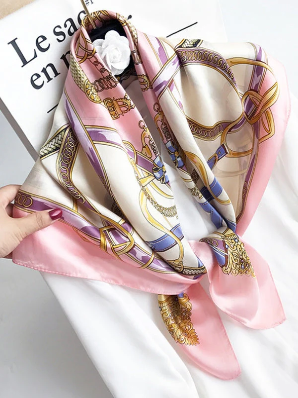 100% Mulberry Silk Printed Square Shawl Scarf size--88*88cm - Image 11