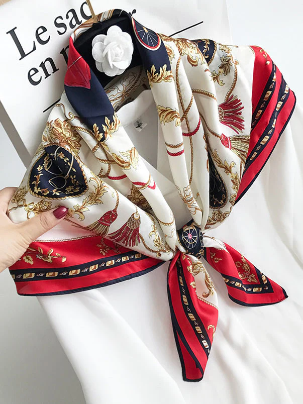 100% Mulberry Silk Printed Square Shawl Scarf size--88*88cm - Image 18