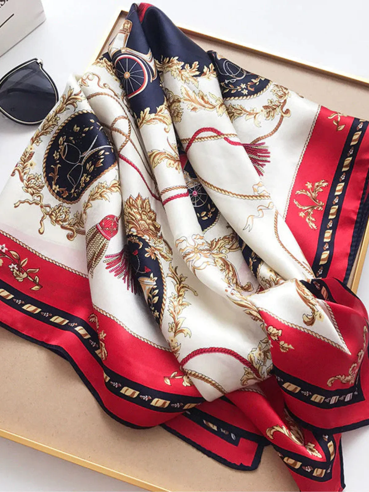 100% Mulberry Silk Printed Square Shawl Scarf size--88*88cm - Image 19