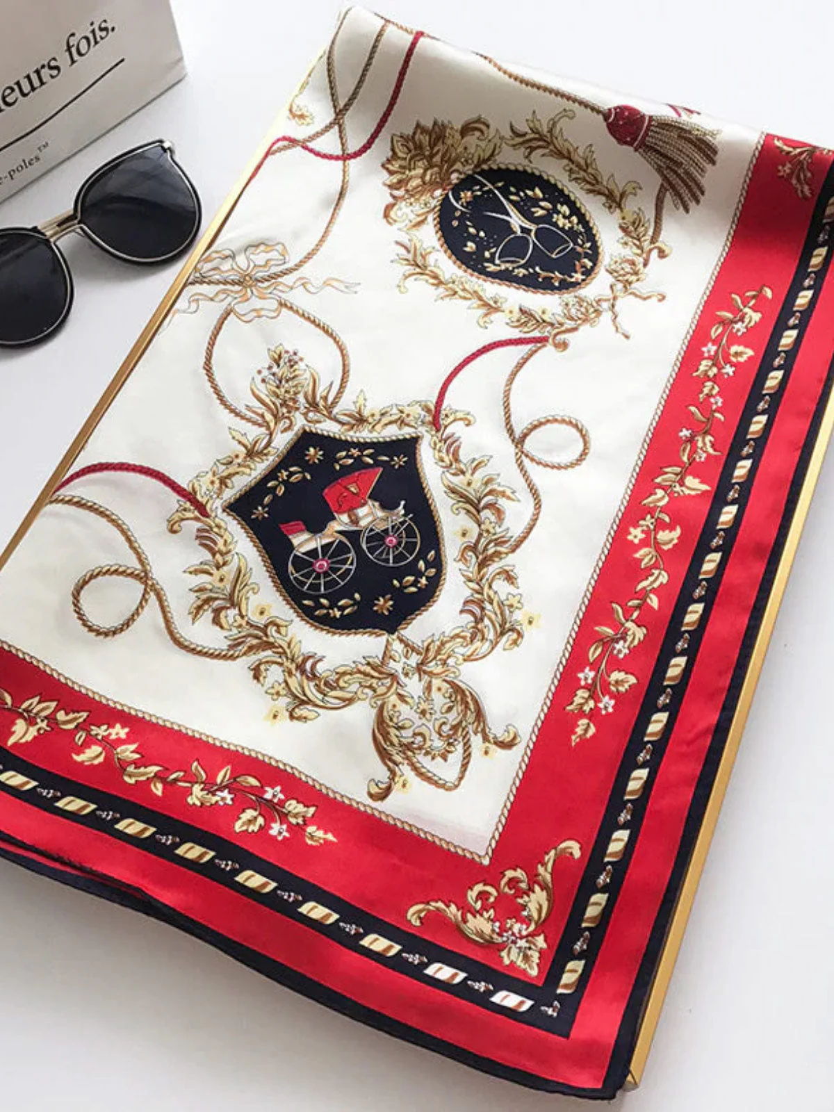 100% Mulberry Silk Printed Square Shawl Scarf size--88*88cm - Image 22