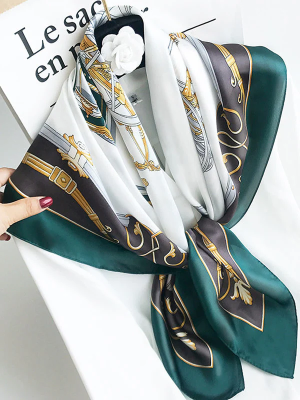 100% Mulberry Silk Printed Square Shawl Scarf size--88*88cm - Image 23