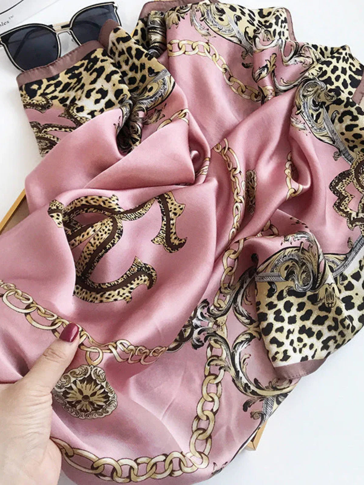 100% Mulberry Silk Printed Square Shawl Scarf size--88*88cm - Image 44