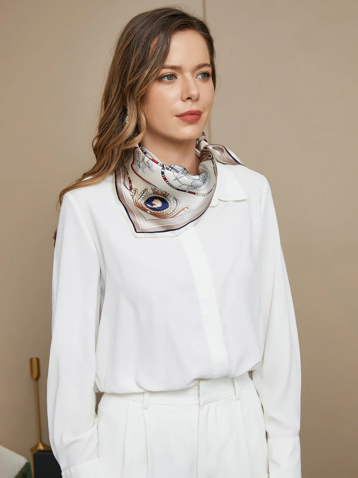 100% Pure Silk Printed Square Scarf 53x53cm - Image 3