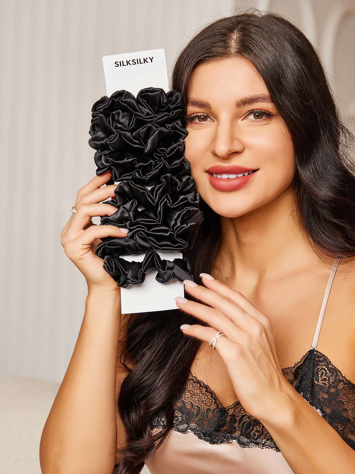 10Pcs Bundle Pure Silk Large Hair Scrunchies - 3.5cm - Image 9