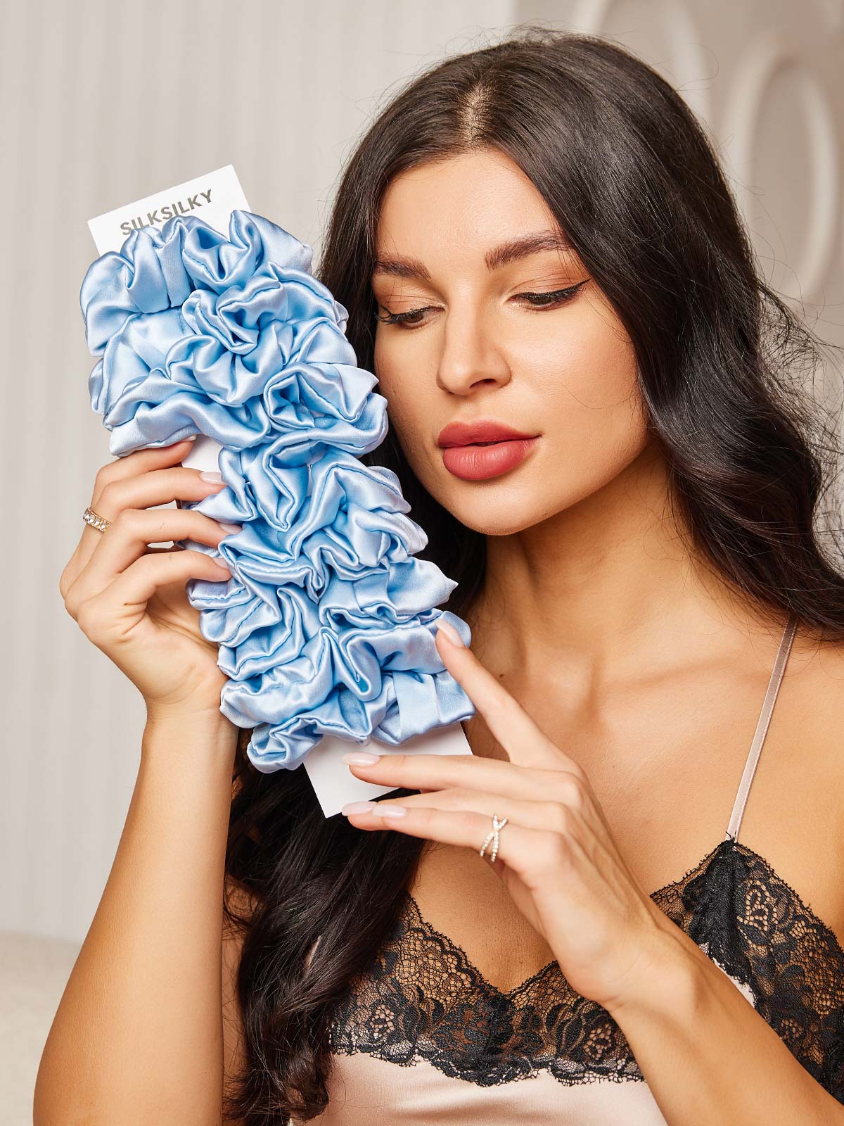 10Pcs Bundle Pure Silk Classic Hair Scrunchies - 2cm - Image 36