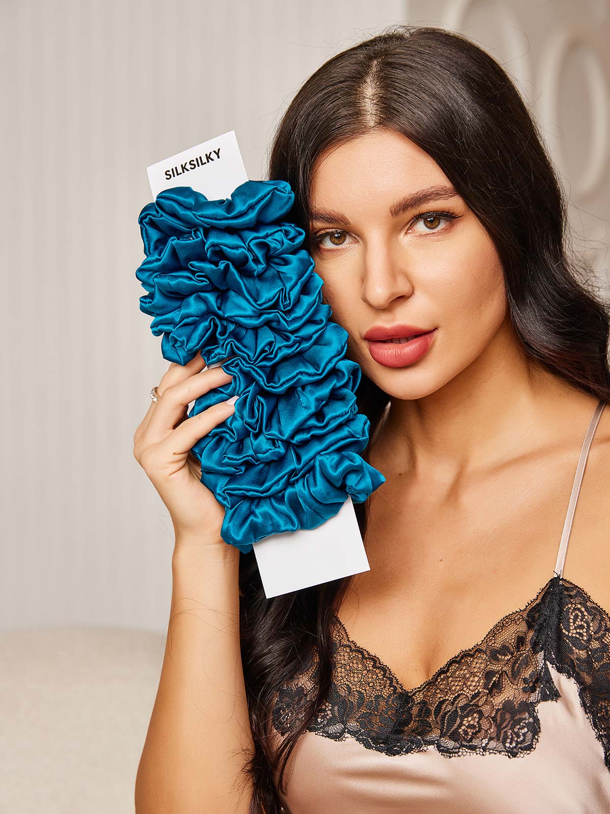 10Pcs Bundle Pure Silk Classic Hair Scrunchies - 2cm - Image 38