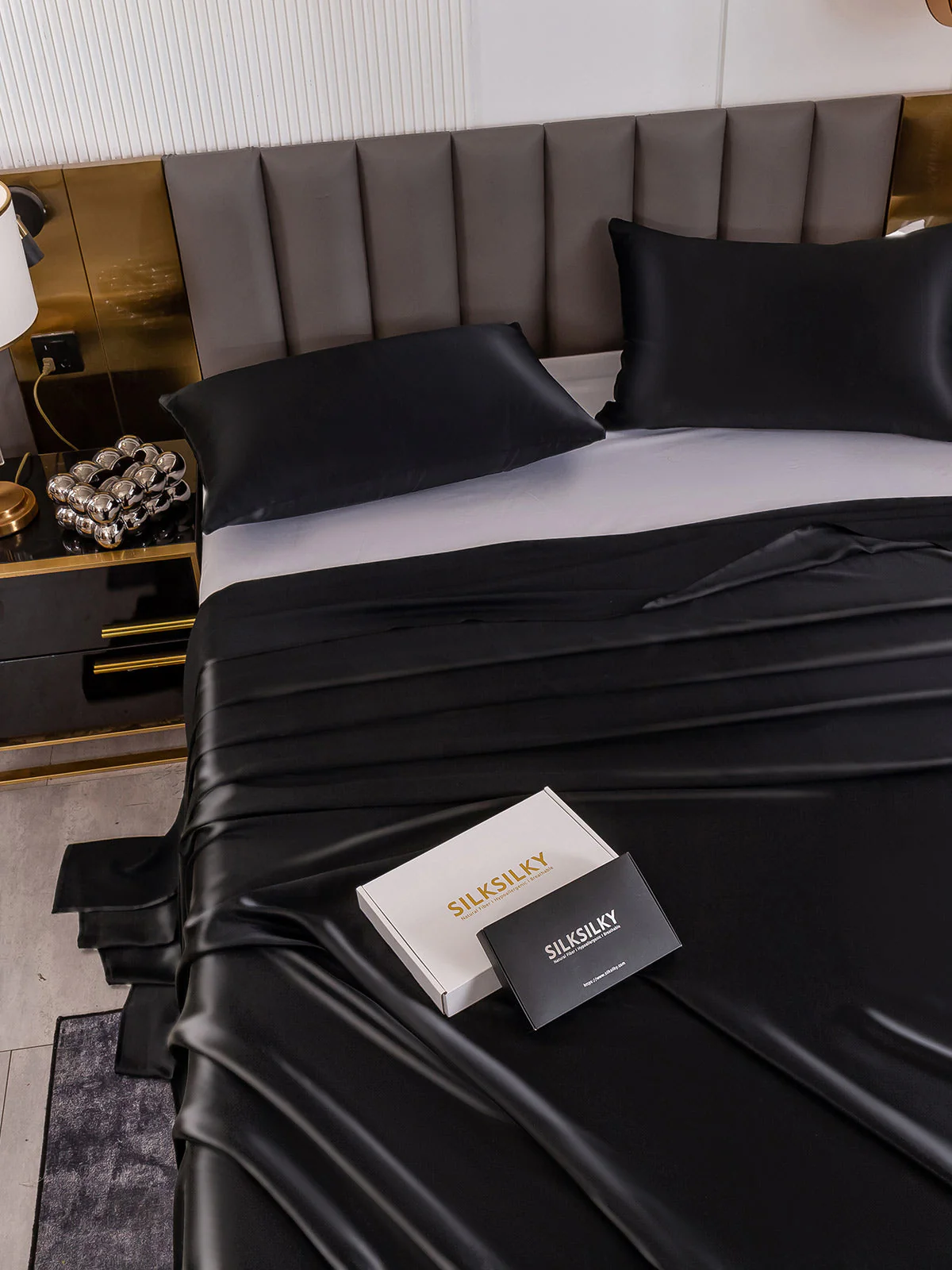 19Momme 3Pcs Silk Set Flat Sheet+2x Pillowcases - Image 15