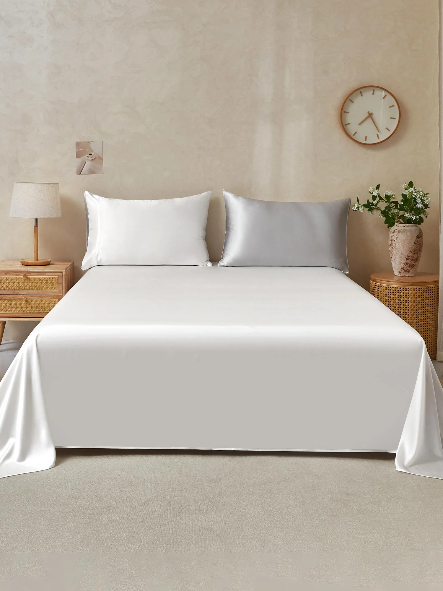 19Momme 3Pcs Silk Set Flat Sheet+2x Pillowcases - Image 92