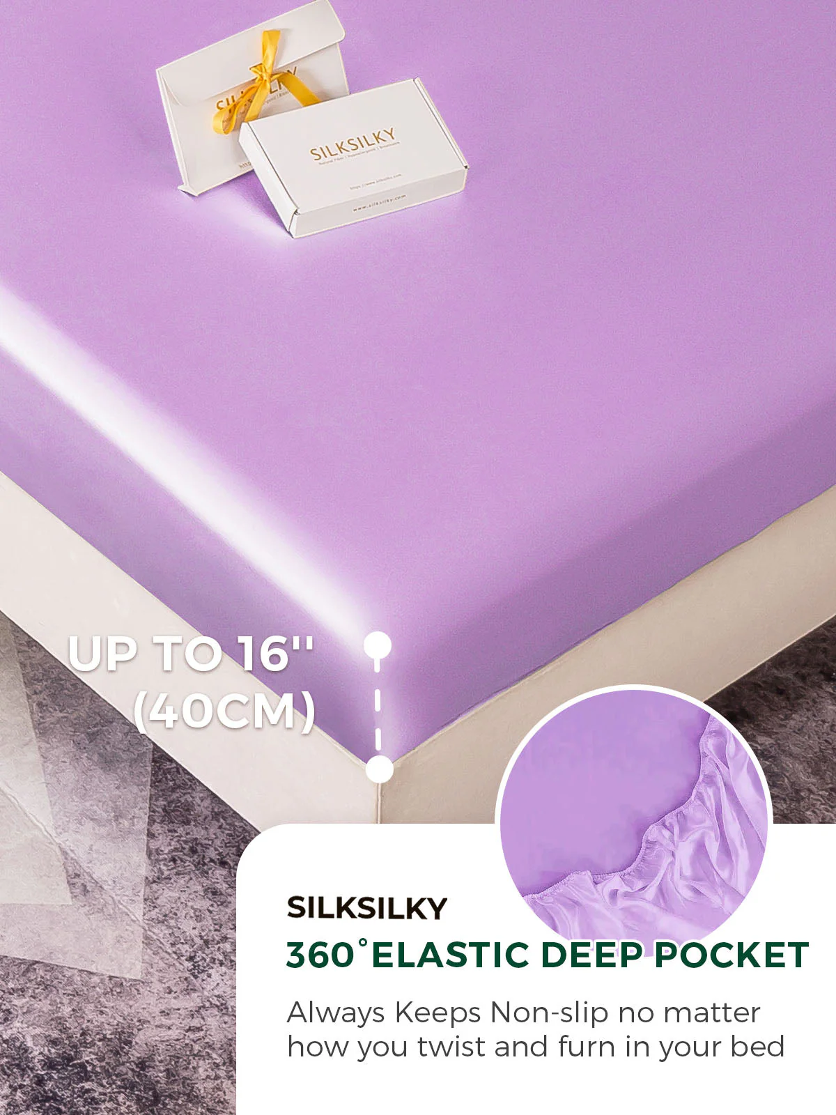 19Momme Mulberry Silk Seamless Fitted Sheet - Image 60