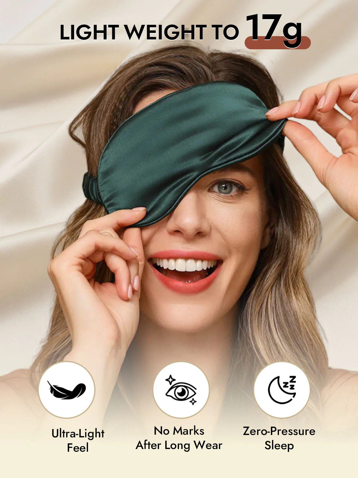 19 Momme Pure Silk Sleep Eye Mask with Elastic Band - Image 26