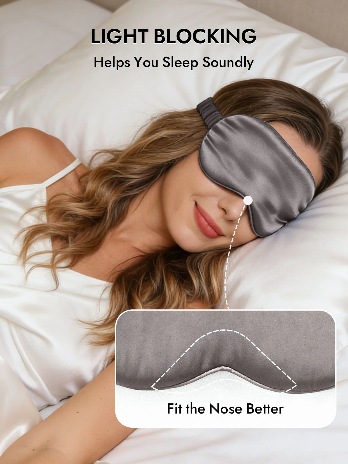 19 Momme Pure Silk Sleep Eye Mask with Elastic Band - Image 31