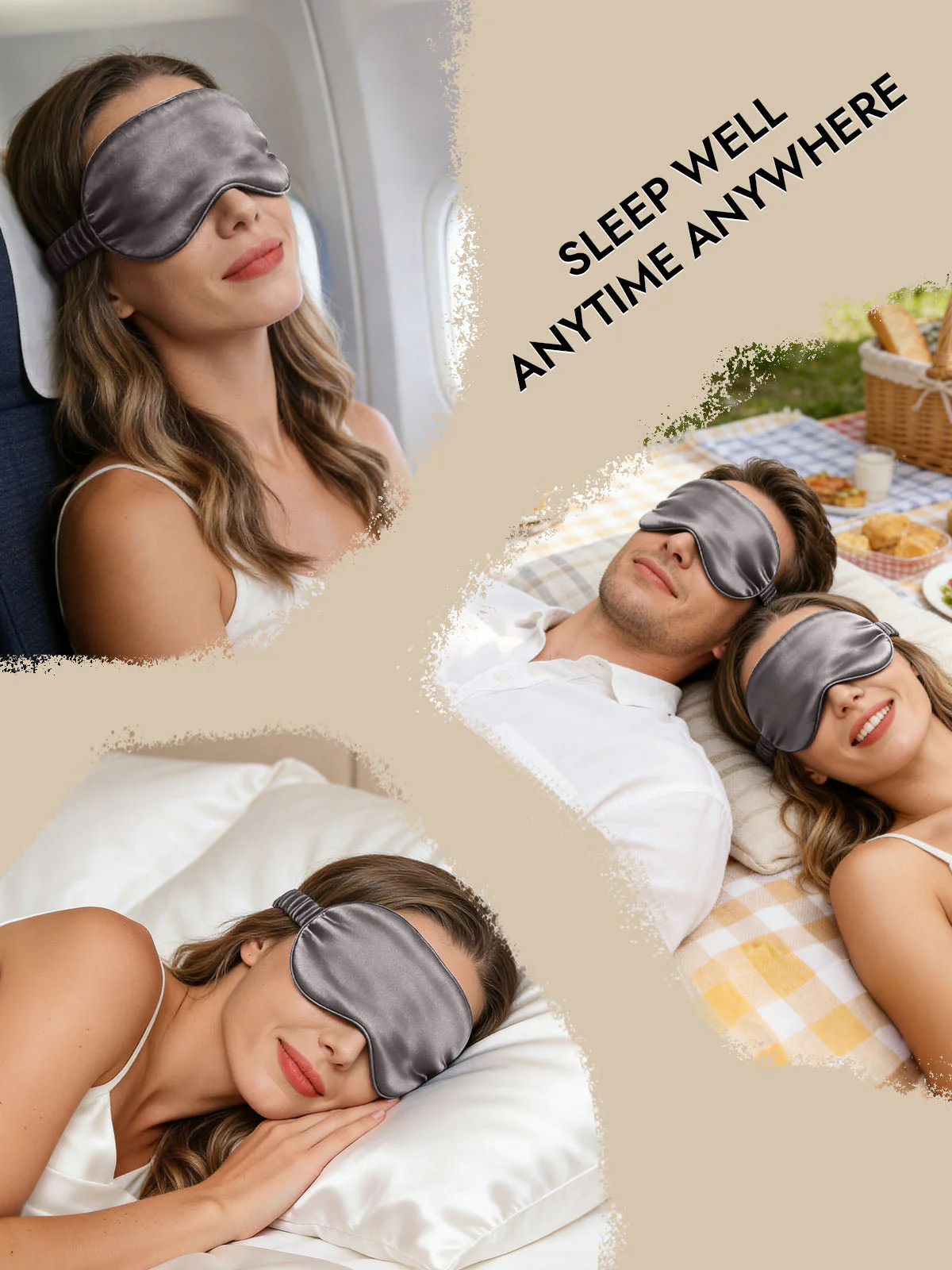 19 Momme Pure Silk Sleep Eye Mask with Elastic Band - Image 35