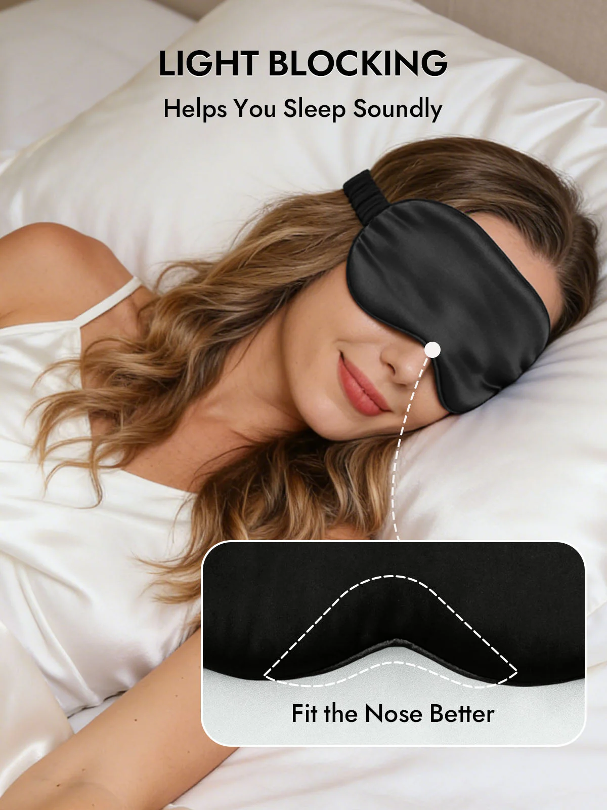19 Momme Pure Silk Sleep Eye Mask with Elastic Band - Image 38