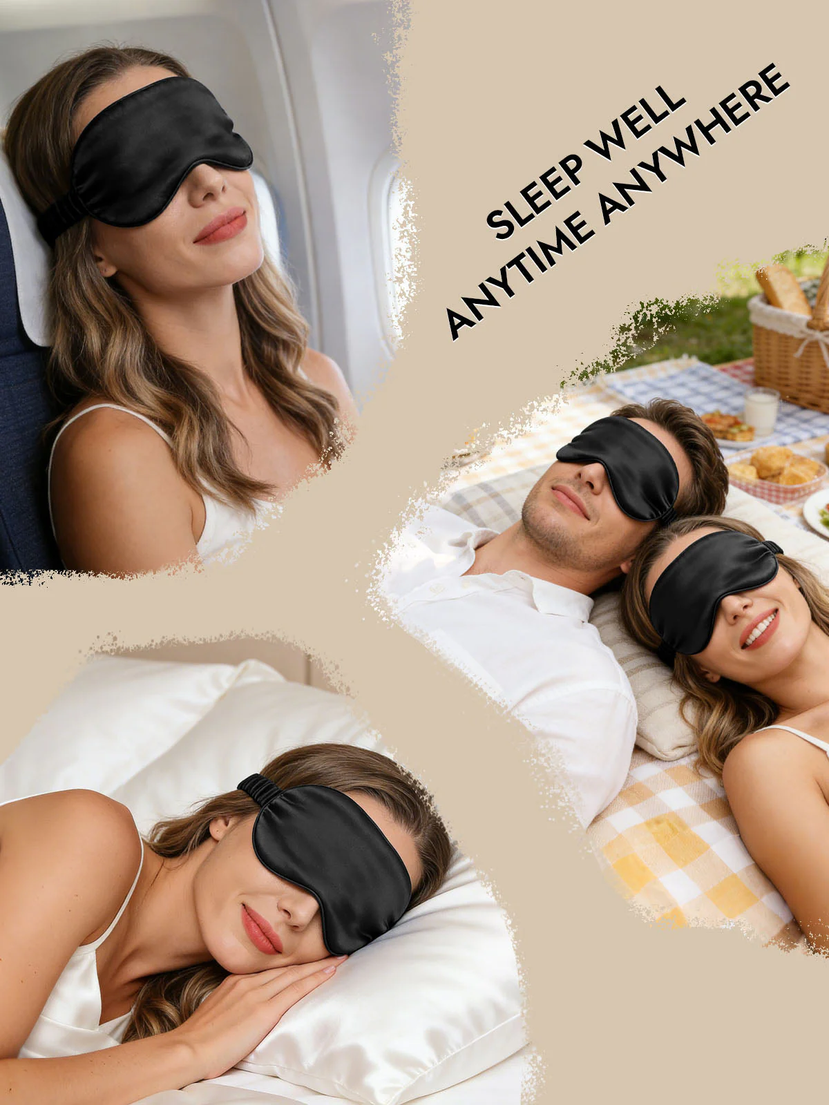 19 Momme Pure Silk Sleep Eye Mask with Elastic Band - Image 42