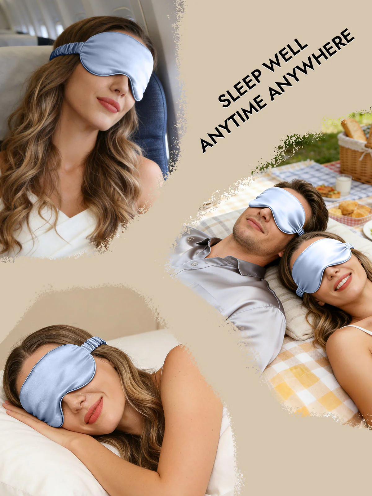 19 Momme Pure Silk Sleep Eye Mask with Elastic Band - Image 56