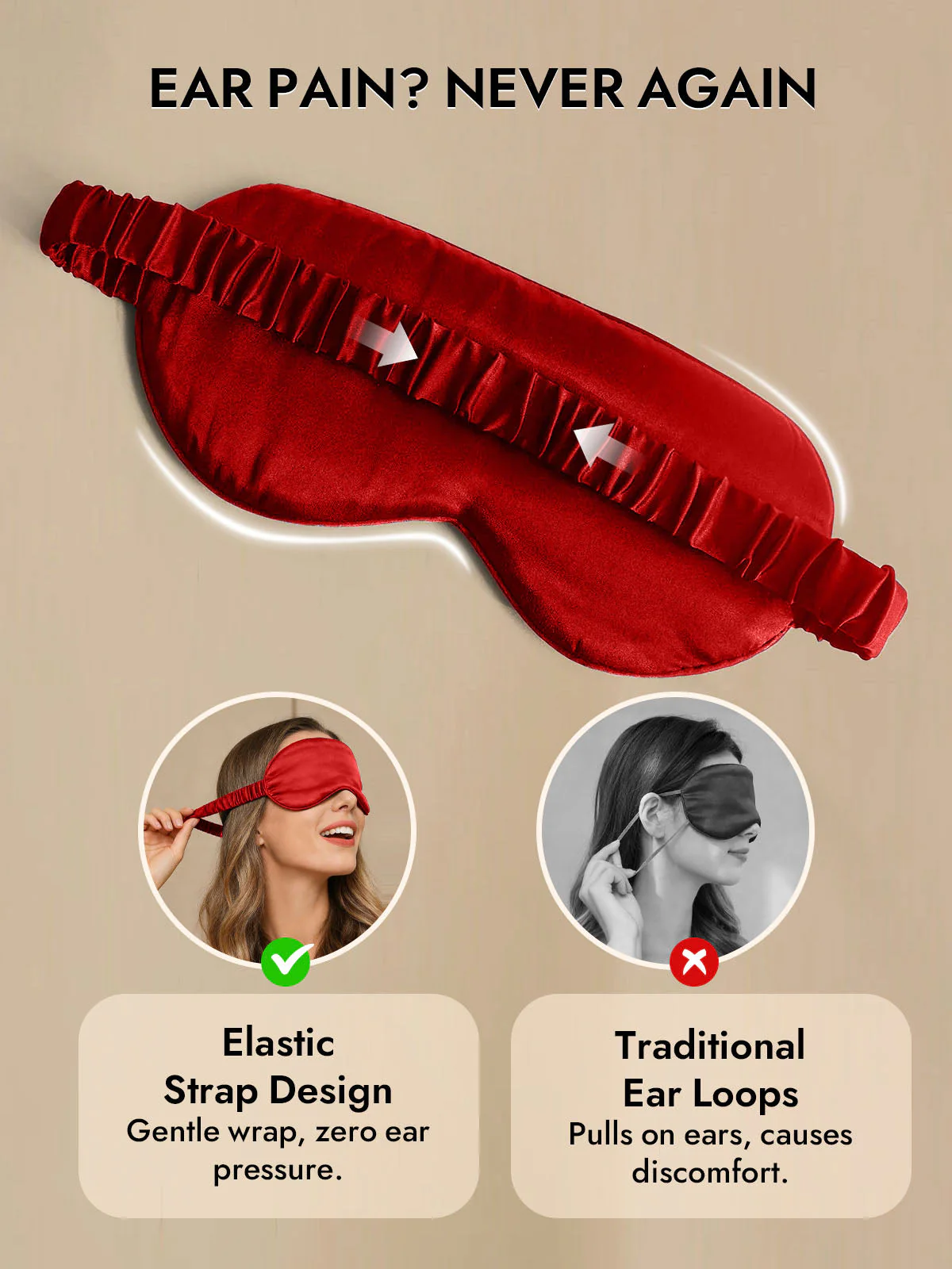 19 Momme Pure Silk Sleep Eye Mask with Elastic Band - Image 62