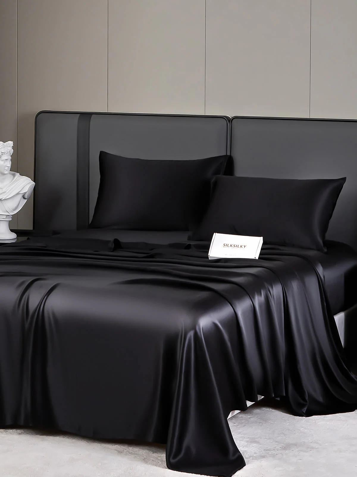 19Momme 4Pcs Silk Set Fitted&Flat Sheets+2x Pillowcases - Image 9
