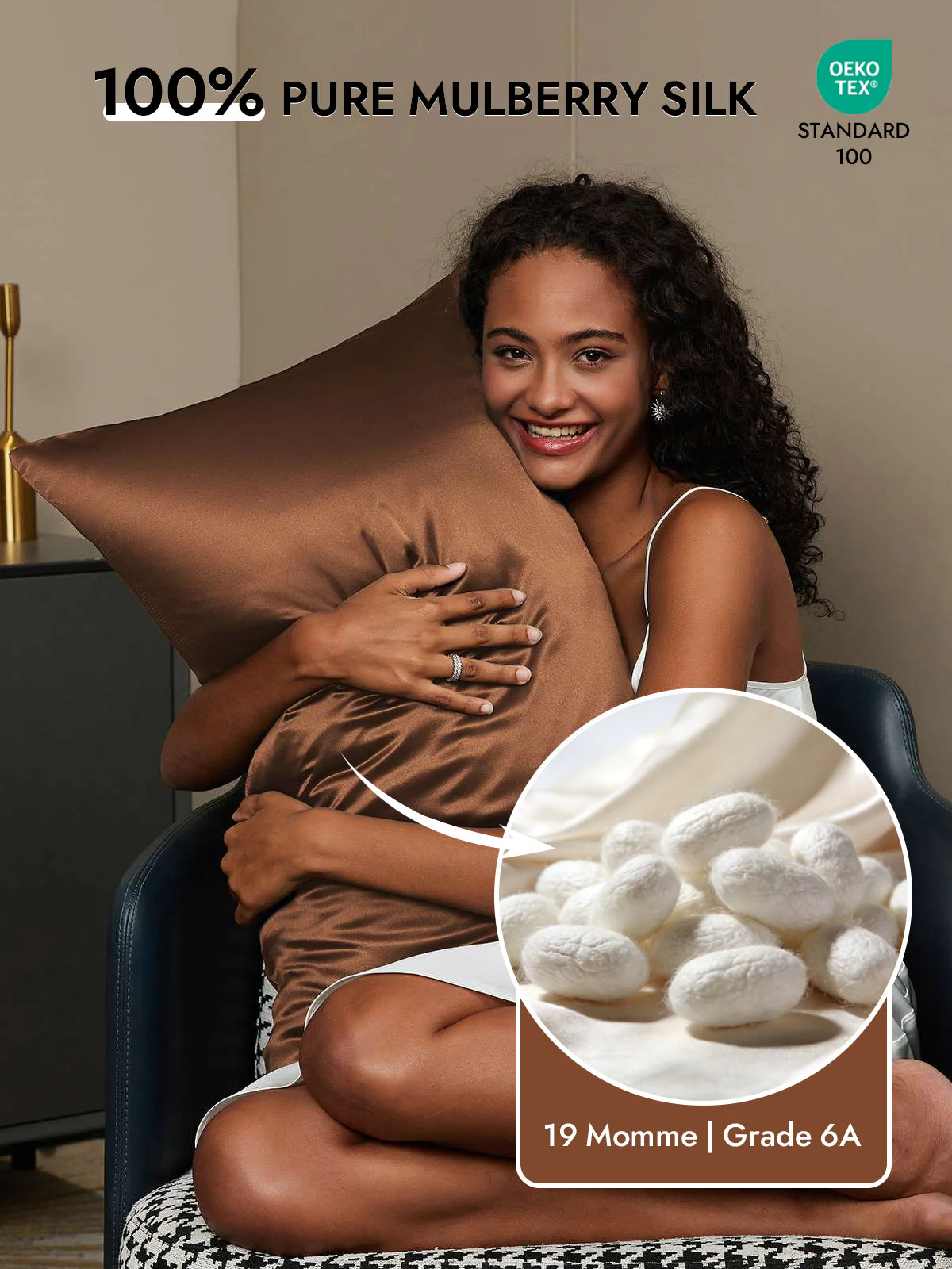 19Momme 100% Mulberry Silk Pillowcase - Hidden Zipper - Image 100