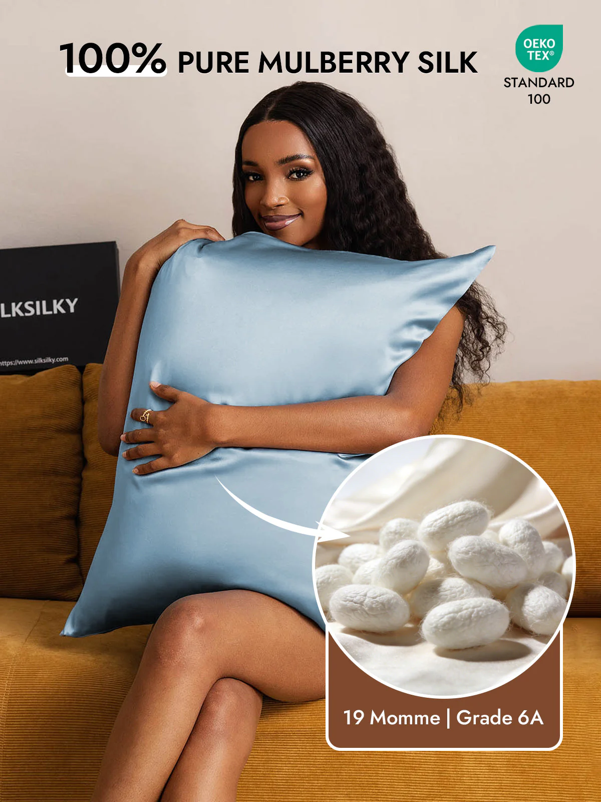 19Momme 100% Mulberry Silk Pillowcase - Hidden Zipper - Image 107