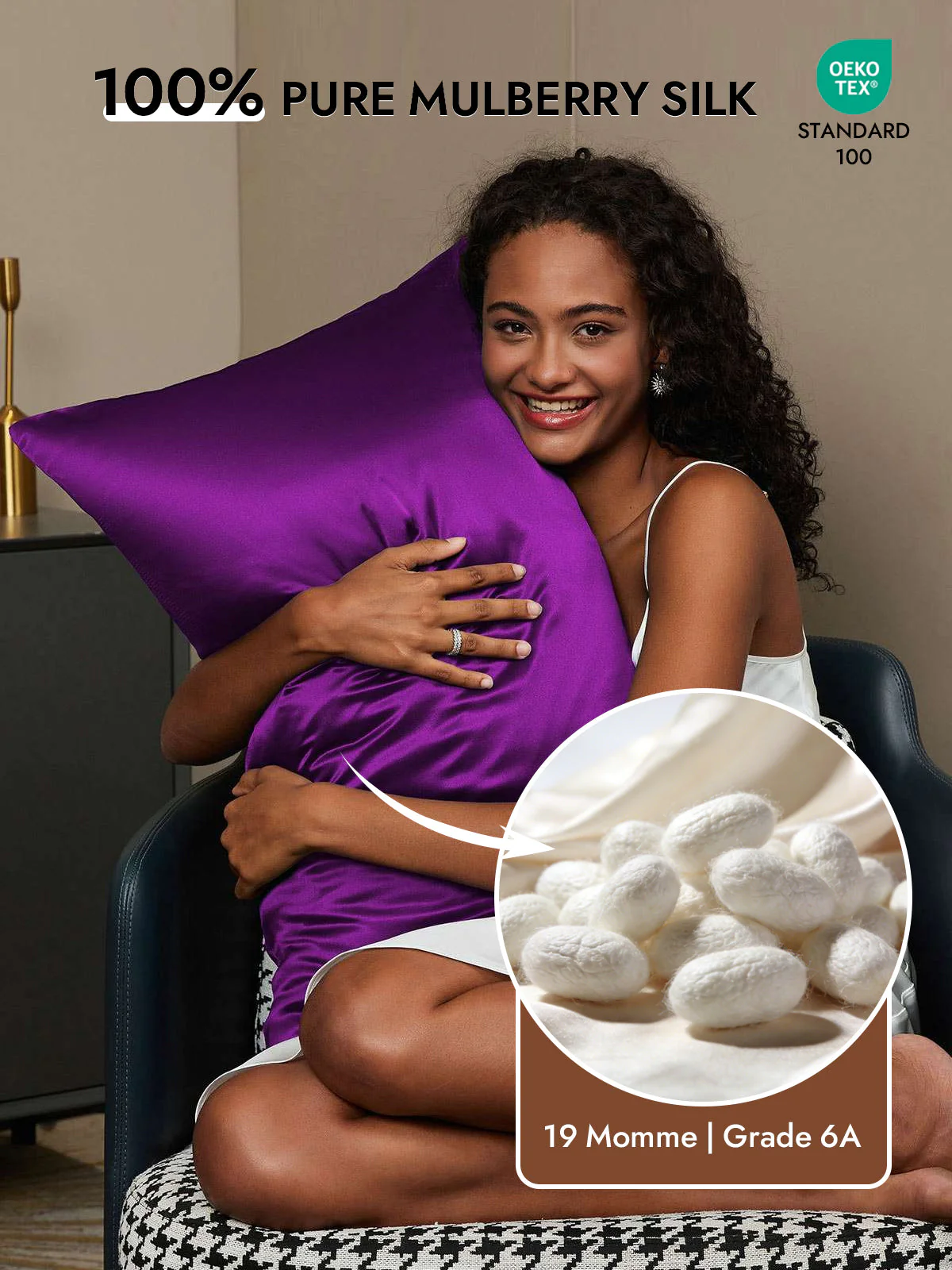 19Momme 100% Mulberry Silk Pillowcase - Hidden Zipper - Image 114