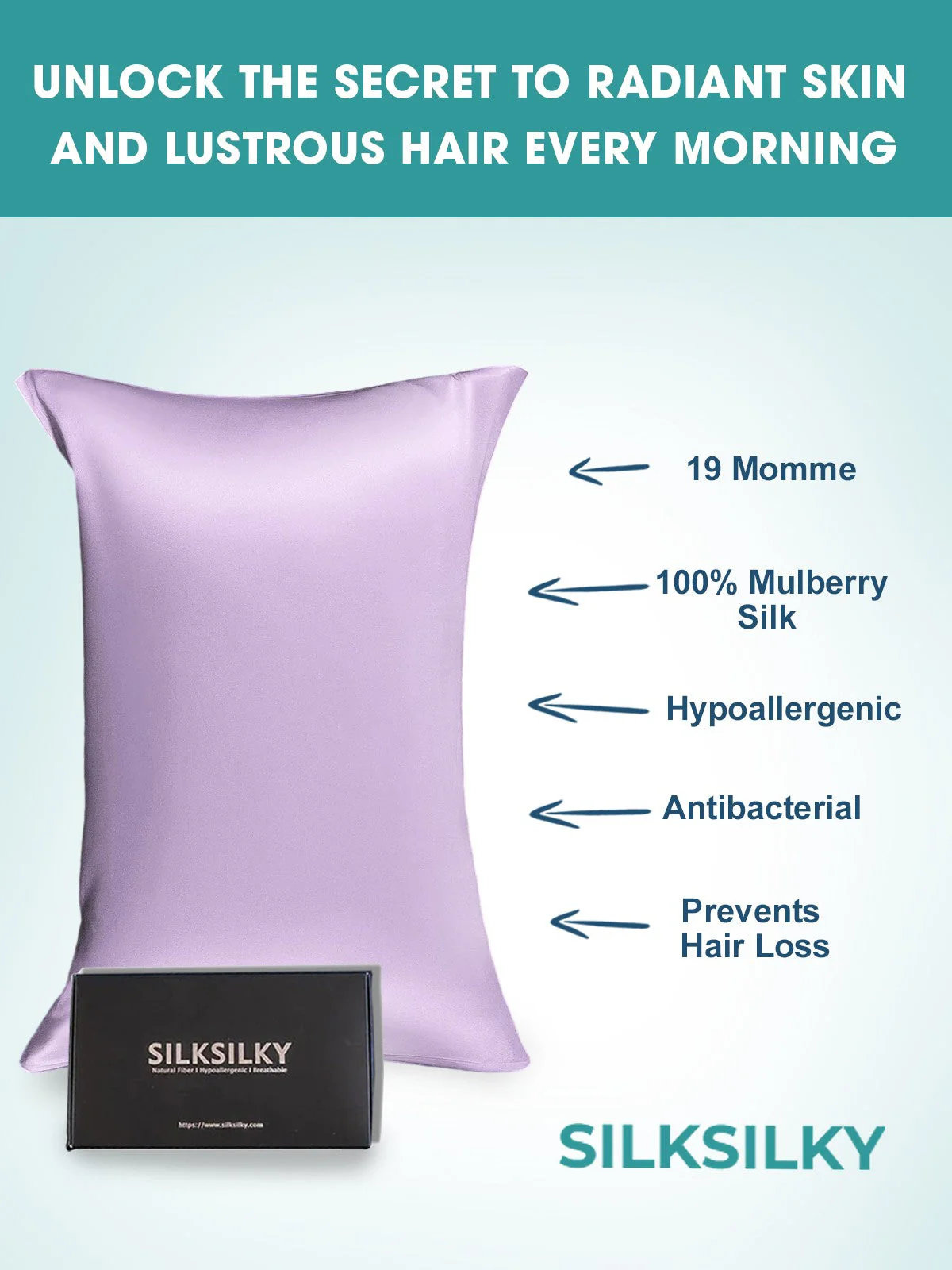 19Momme 100% Mulberry Silk Pillowcase - Hidden Zipper - Image 129