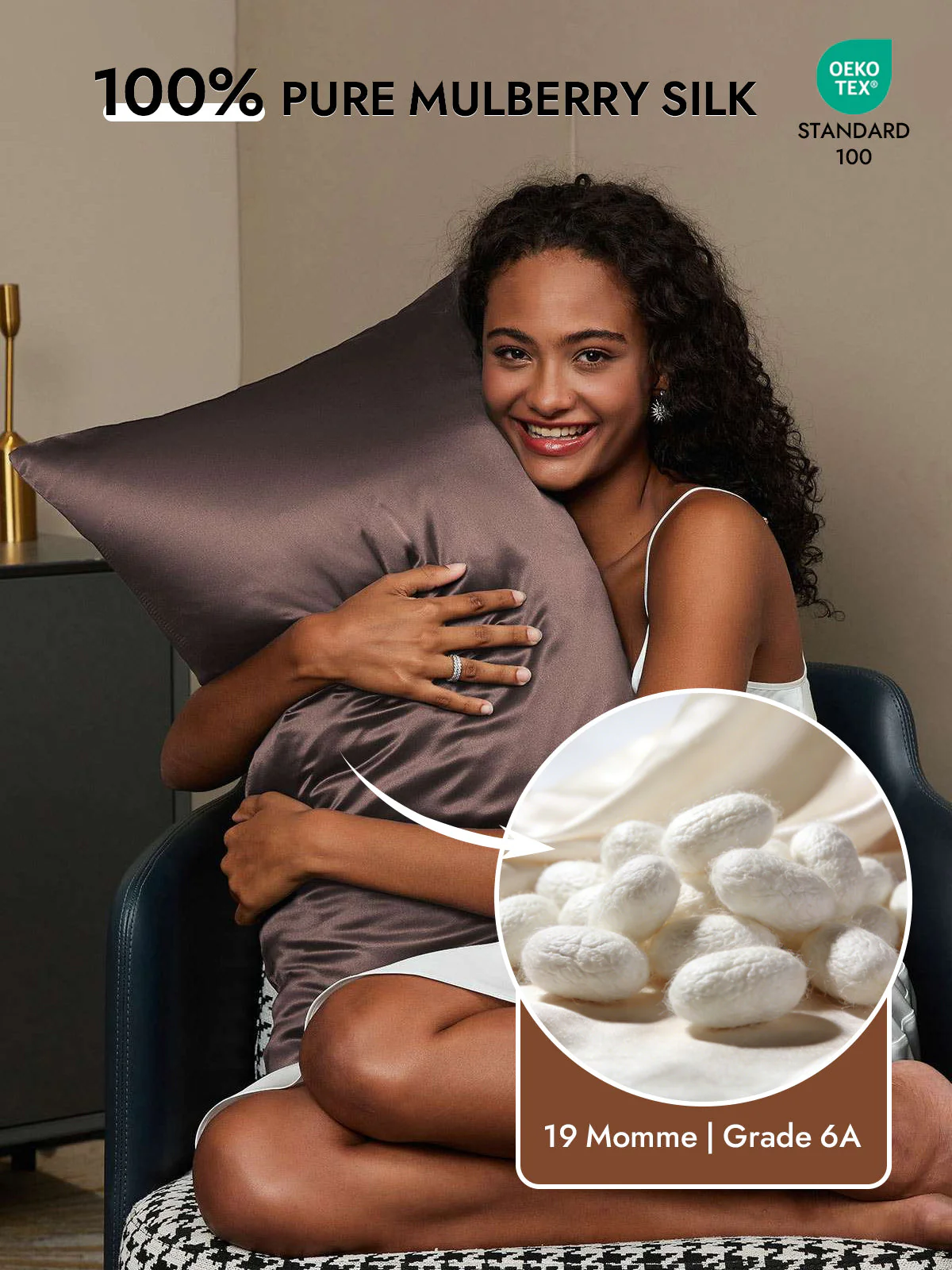 19Momme 100% Mulberry Silk Pillowcase - Hidden Zipper - Image 135