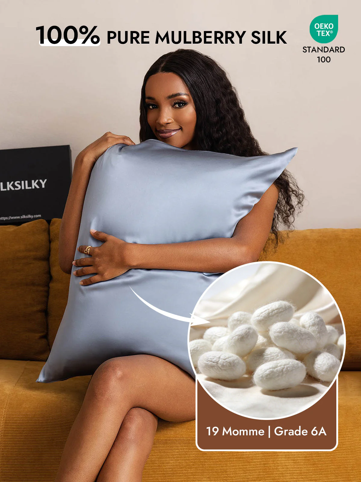 19Momme 100% Mulberry Silk Pillowcase - Hidden Zipper - Image 142