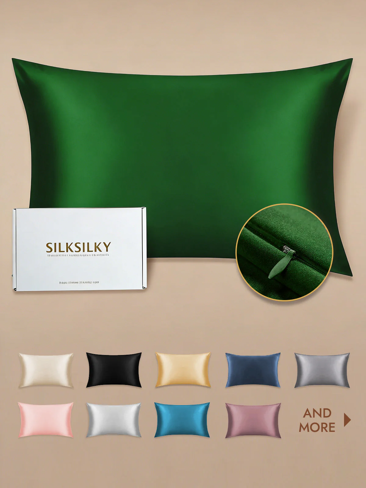 19Momme 100% Mulberry Silk Pillowcase - Hidden Zipper - Image 29