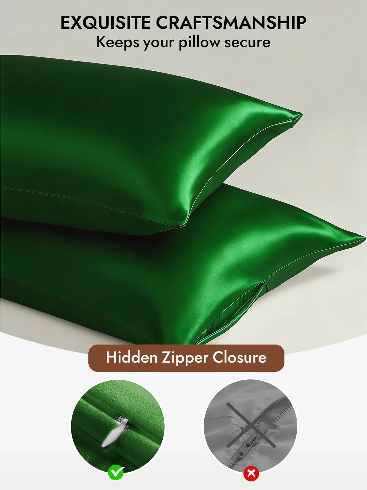 19Momme 100% Mulberry Silk Pillowcase - Hidden Zipper - Image 34