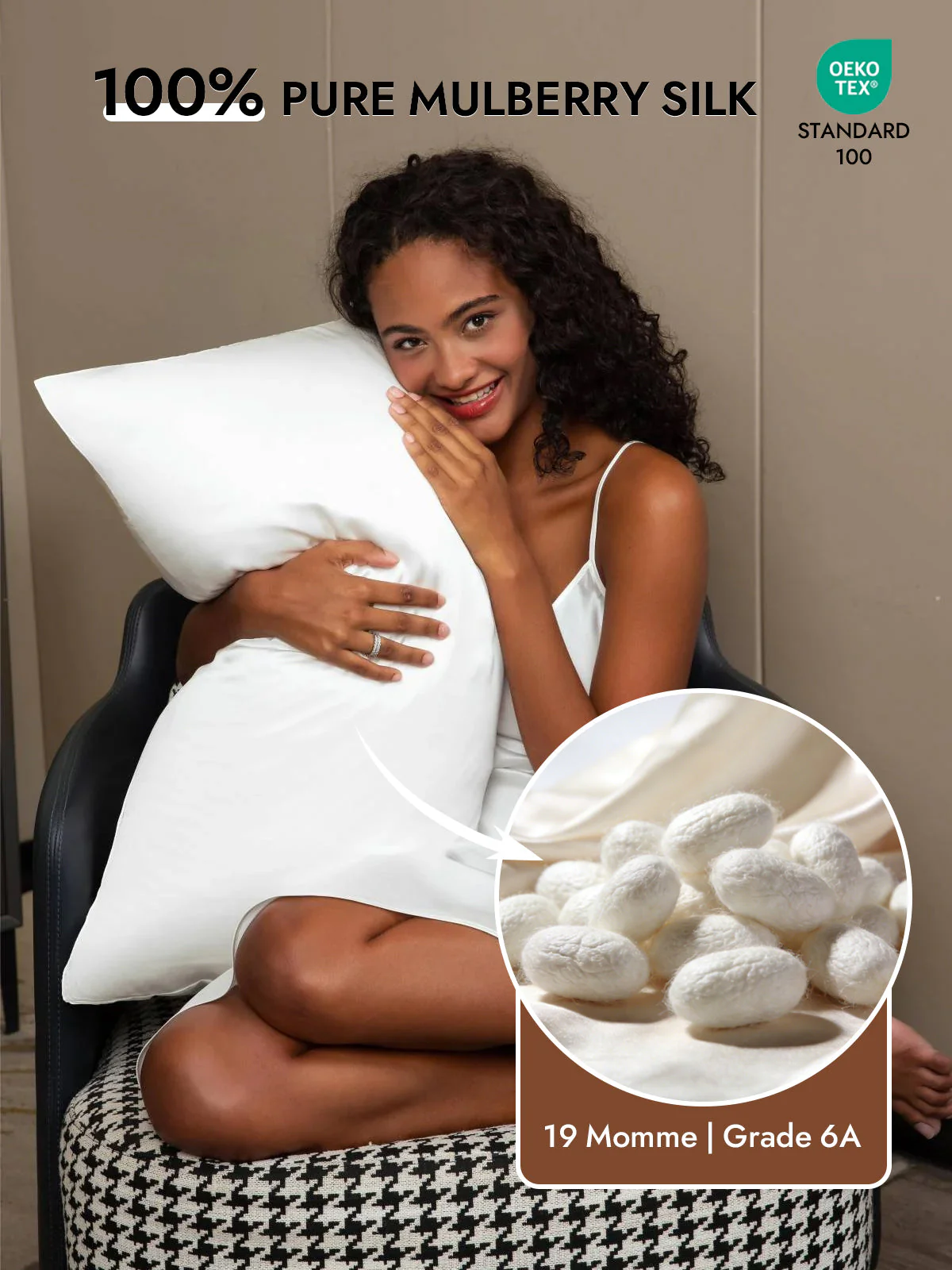 19Momme 100% Mulberry Silk Pillowcase - Hidden Zipper - Image 44