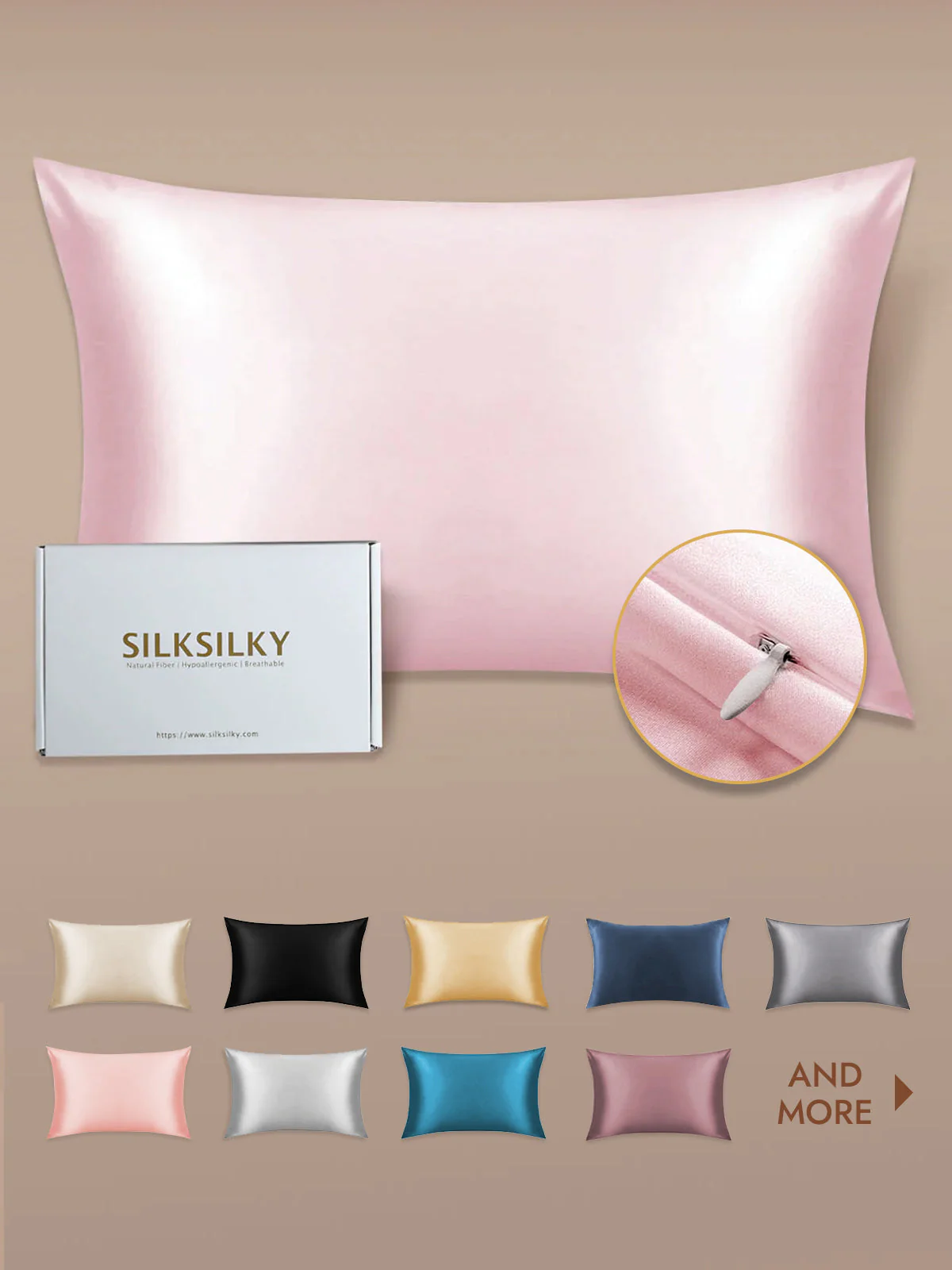 19Momme 100% Mulberry Silk Pillowcase - Hidden Zipper - Image 50