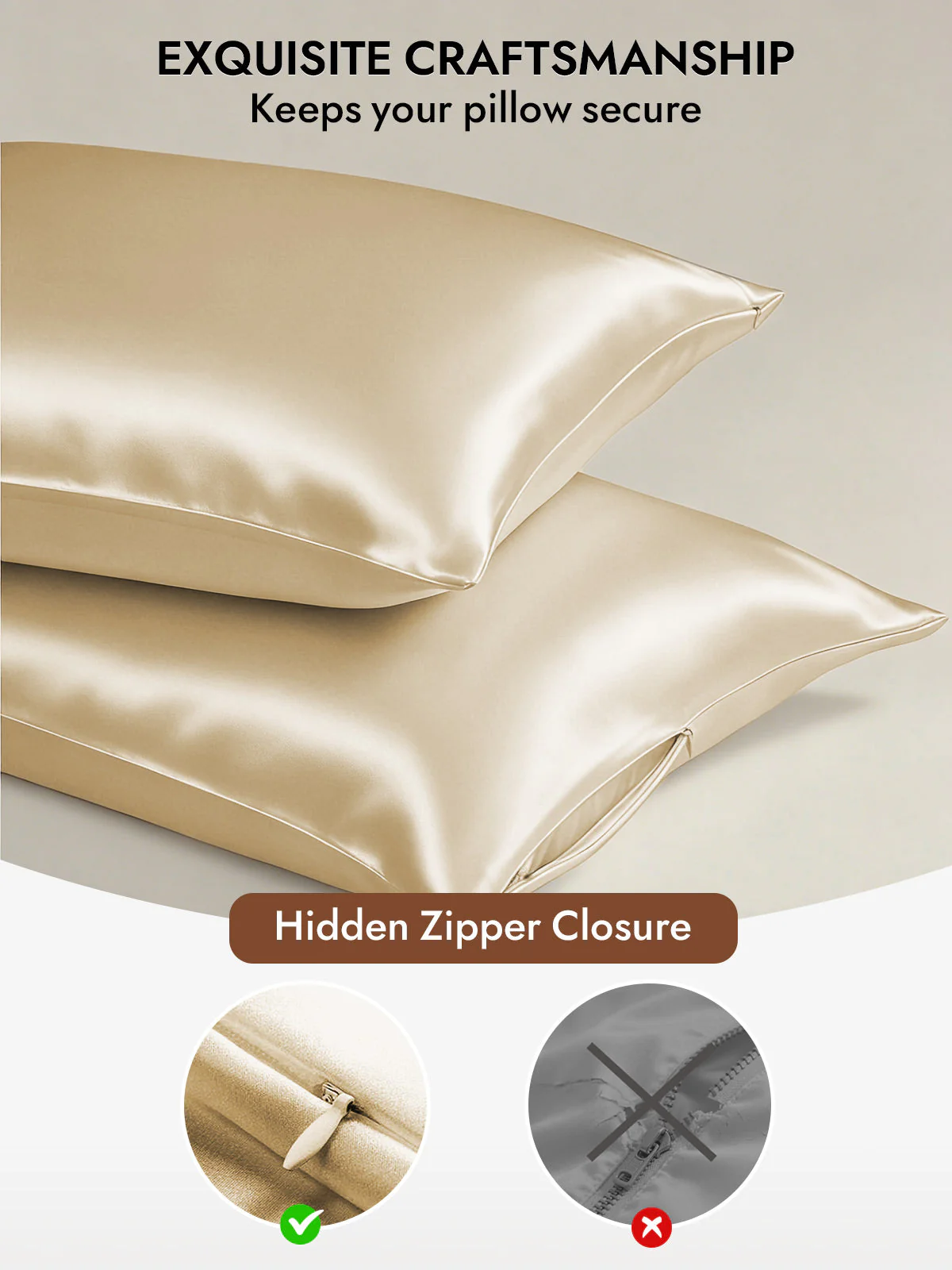 19Momme 100% Mulberry Silk Pillowcase - Hidden Zipper - Image 69