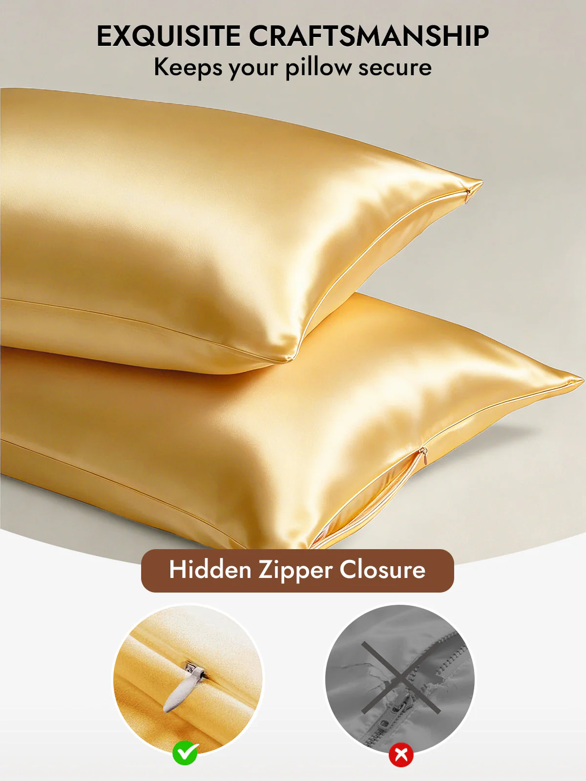 19Momme 100% Mulberry Silk Pillowcase - Hidden Zipper - Image 76