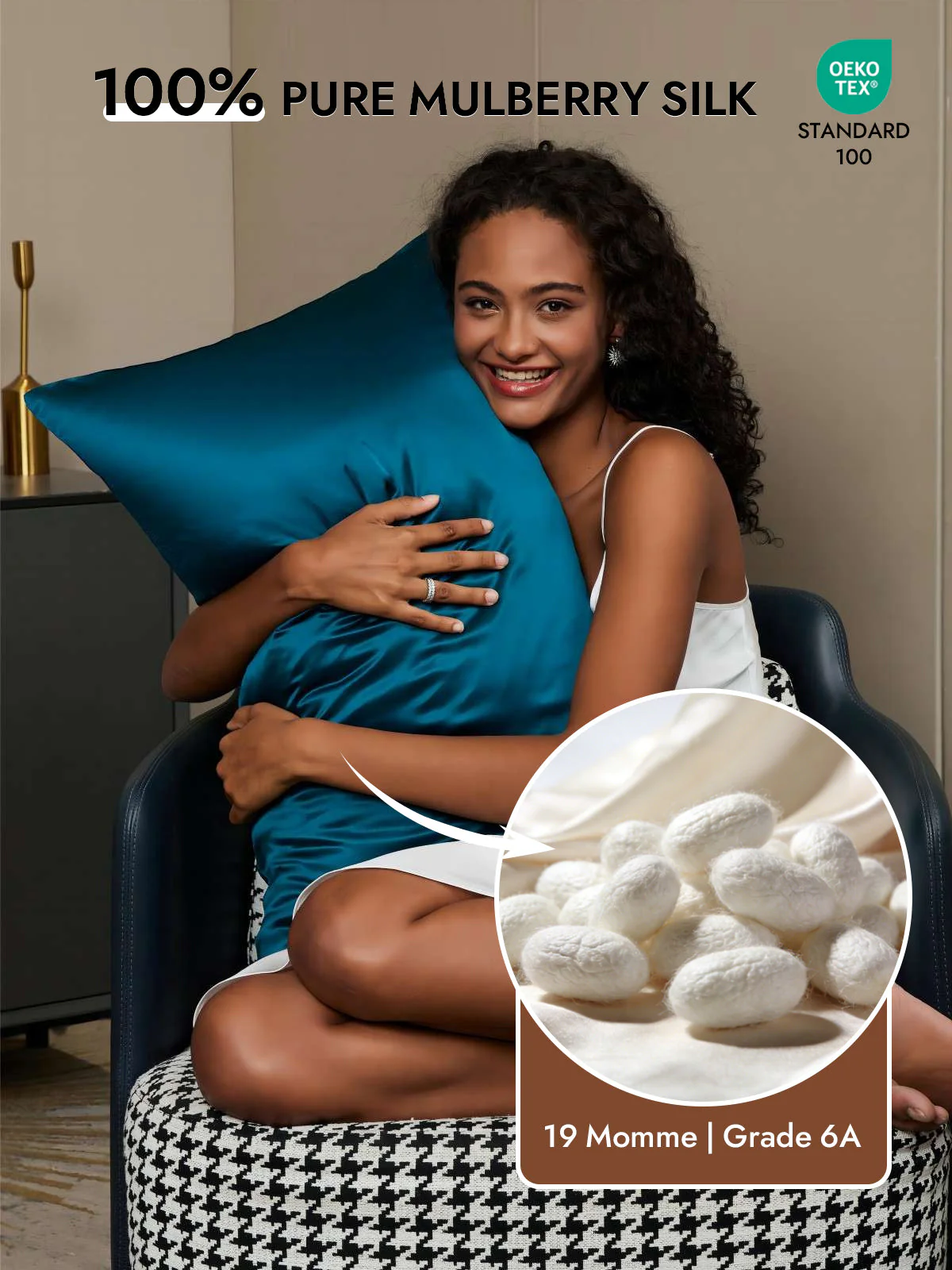 19Momme 100% Mulberry Silk Pillowcase - Hidden Zipper - Image 79