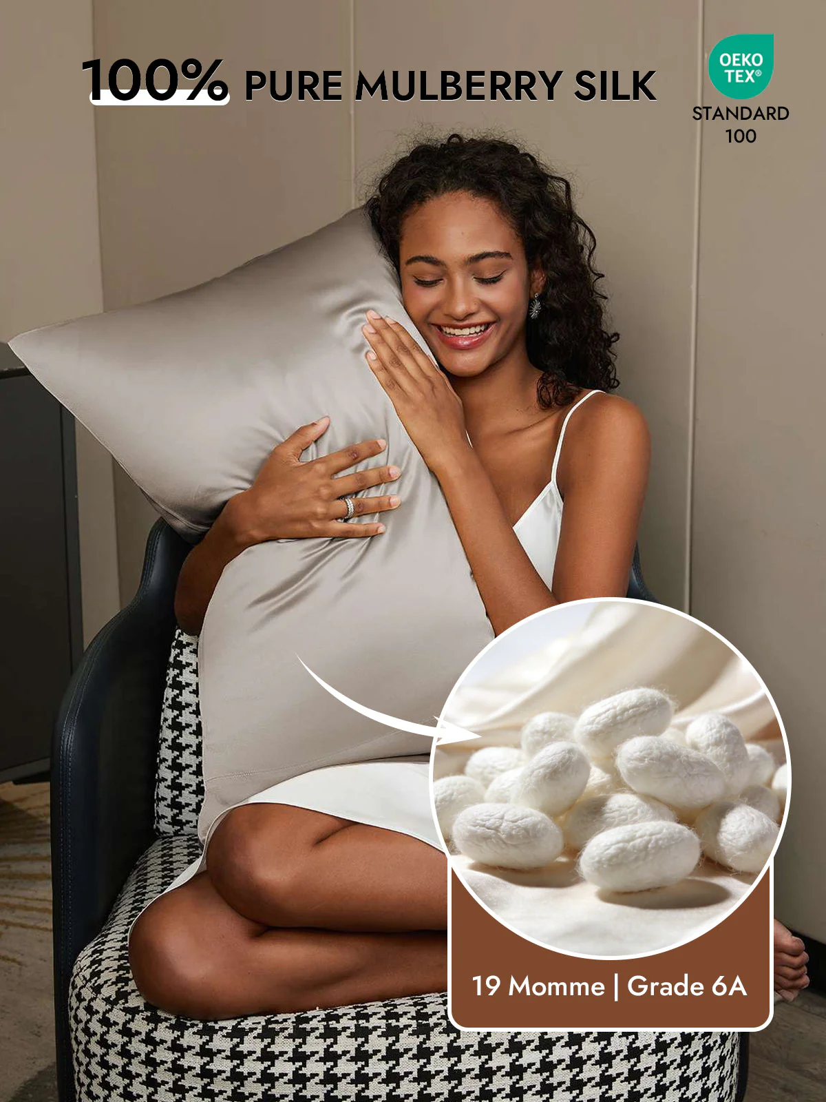 19Momme 100% Mulberry Silk Pillowcase - Hidden Zipper - Image 93
