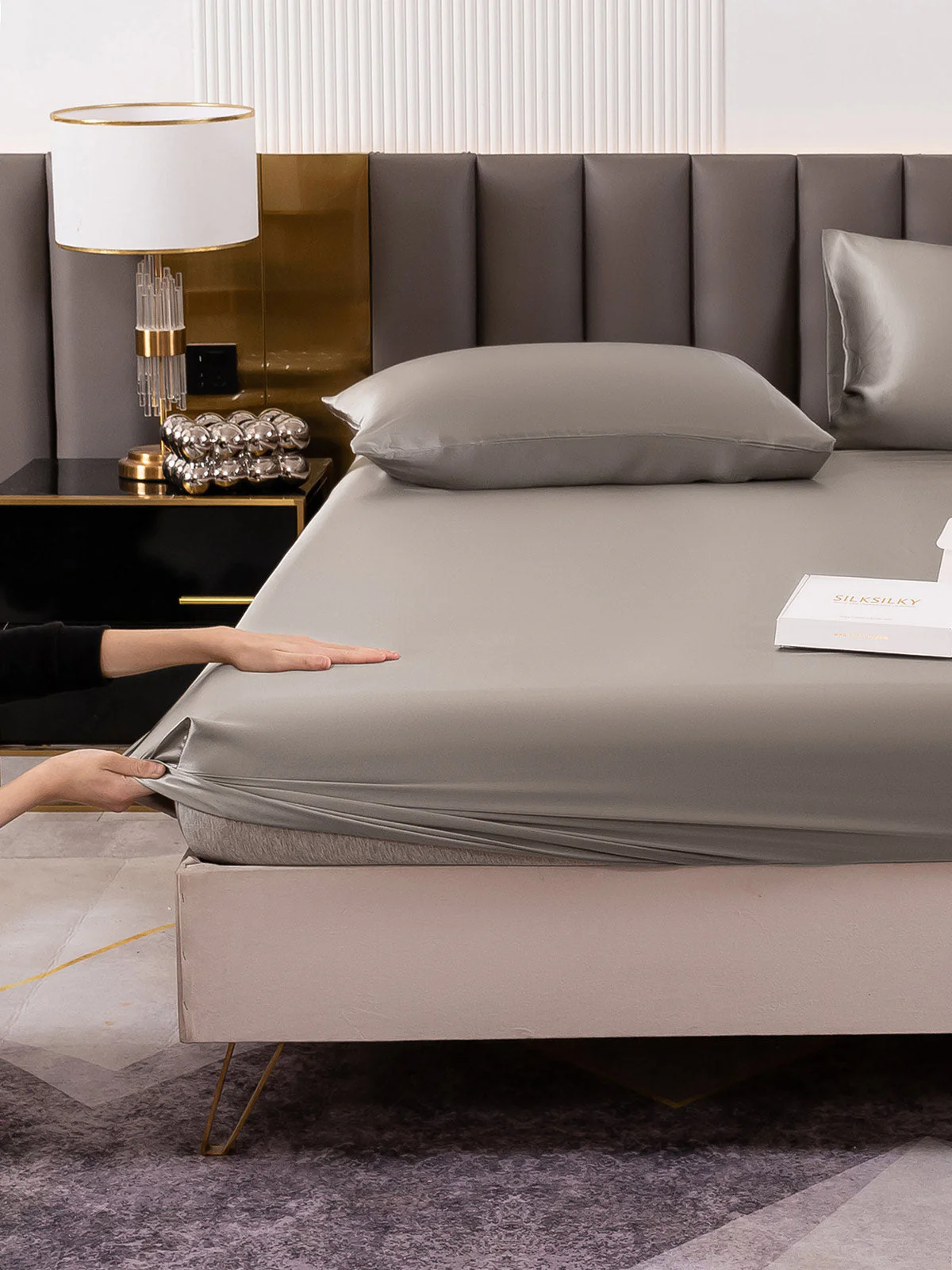 19Momme 3Pcs Silk Set Fitted Sheet+2x Pillowcases - Image 32