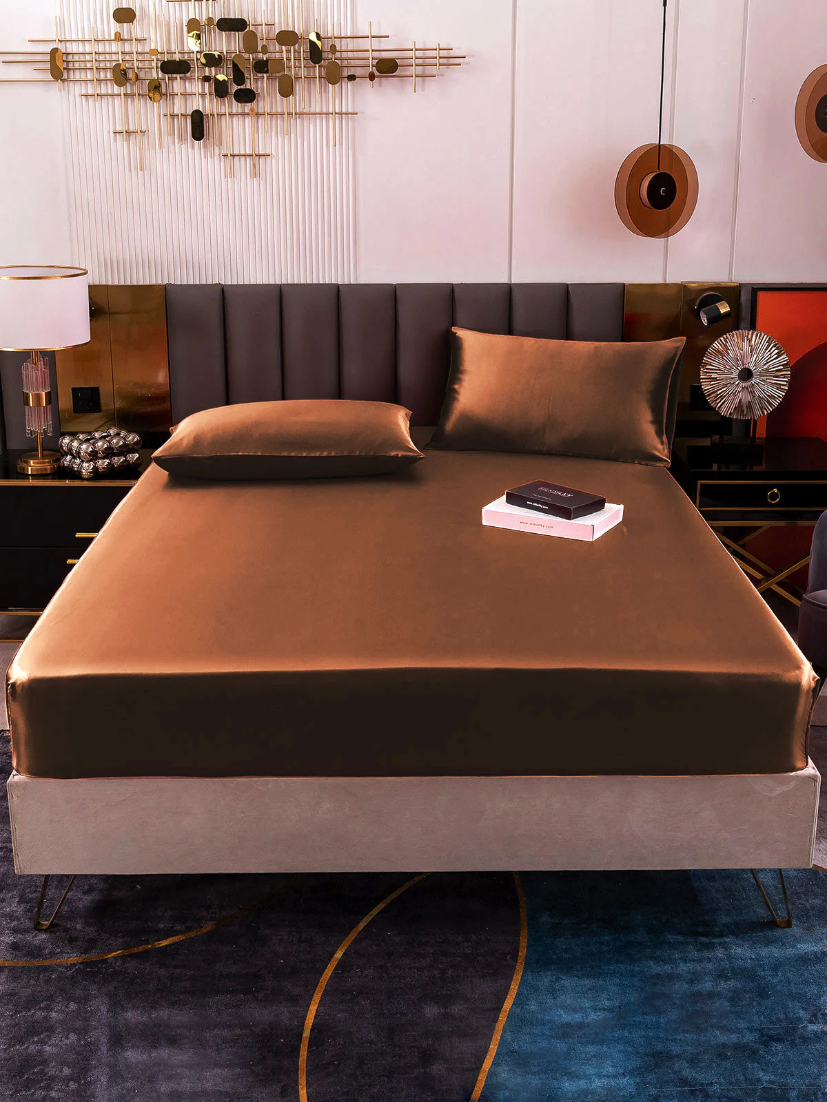 19Momme 3Pcs Silk Set Fitted Sheet+2x Pillowcases - Image 70