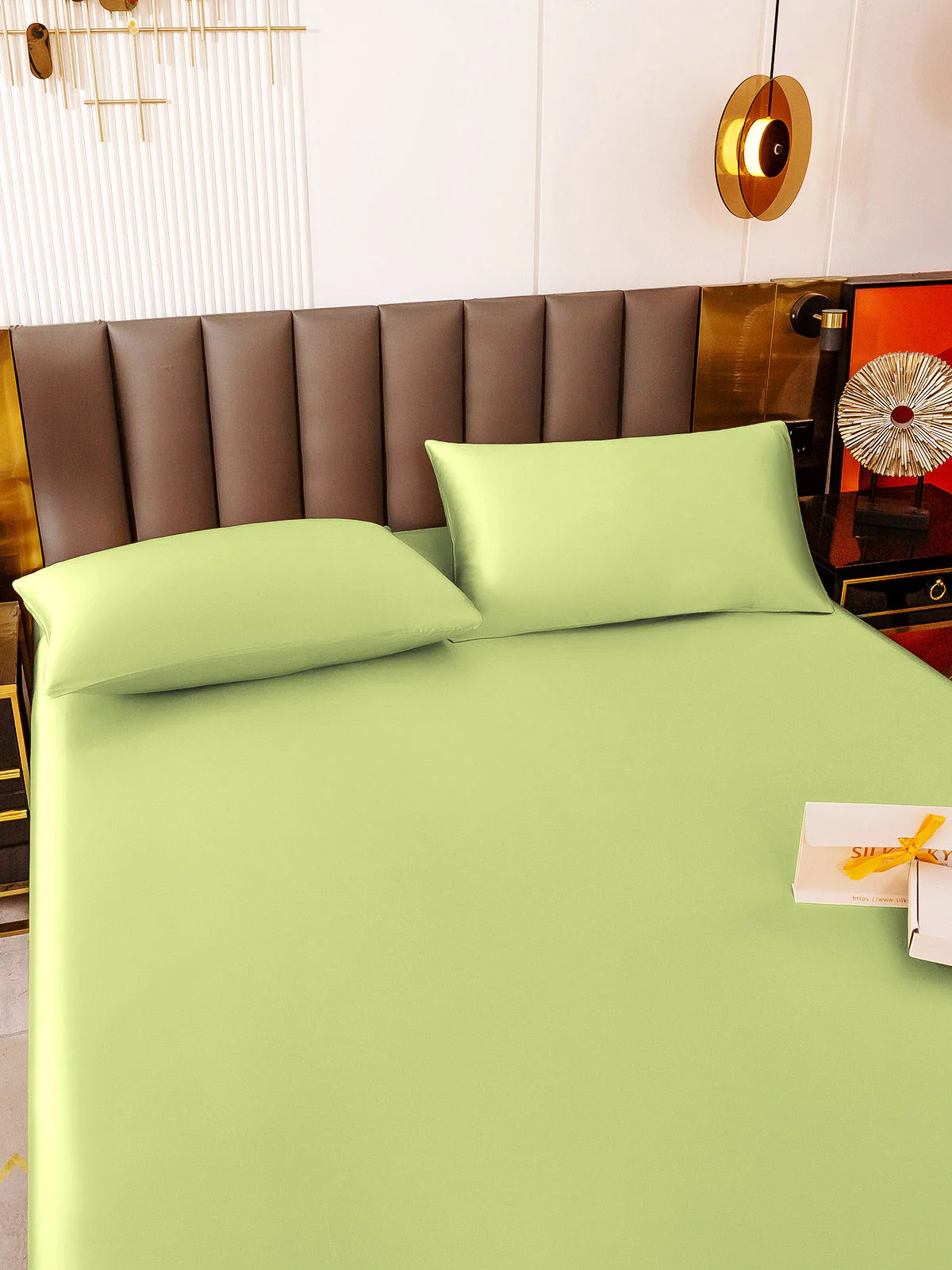 19Momme 3Pcs Silk Set Fitted Sheet+2x Pillowcases - Image 95