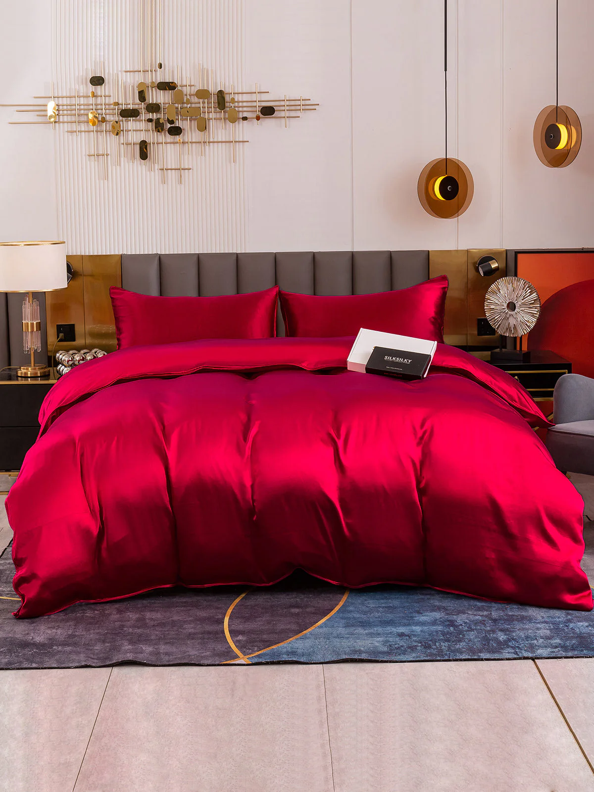 19Momme 3Pcs Silk Set Duvet Cover+2x Pillowcases - Image 15